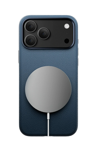 Fuchsia iPhone 17 Pro Max Wonder Leather Magsafe Compatible Cover - Navy Blue