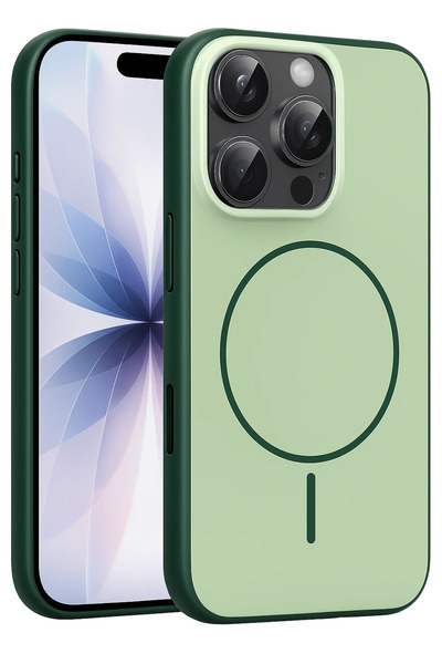 Fuchsia Apple iPhone 16 Pro Max Neva Magsafe Compatible Cover - Dark Green