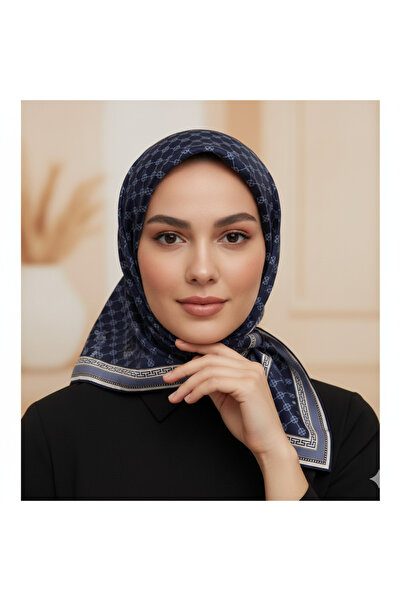 Levidor %100 Sura İpek Eşarp - Lacivert (Pure Silk, 90x90, Kaymaz Yapı)