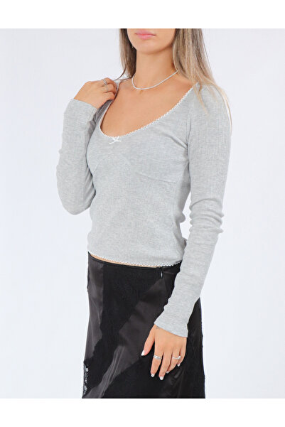 Miss Selfridge Blouse, Gray