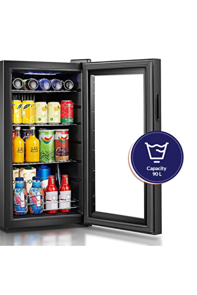 ARROW RO-110SCK 90L Glass Door Refrigerator (Black)