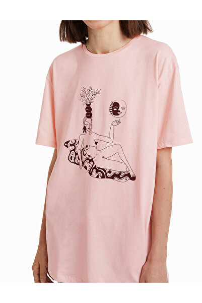 Desigual Oversized T-shirt, Pink