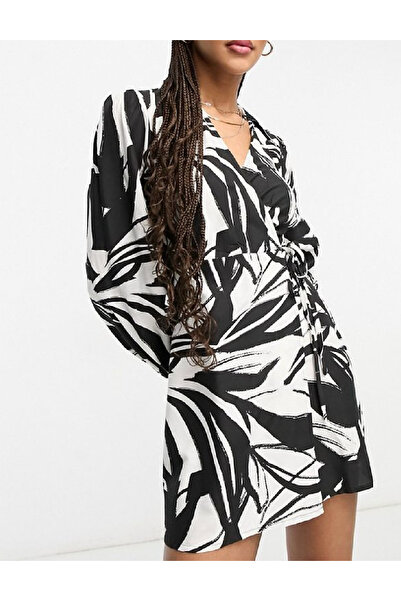 New Look Short dress, White/Black