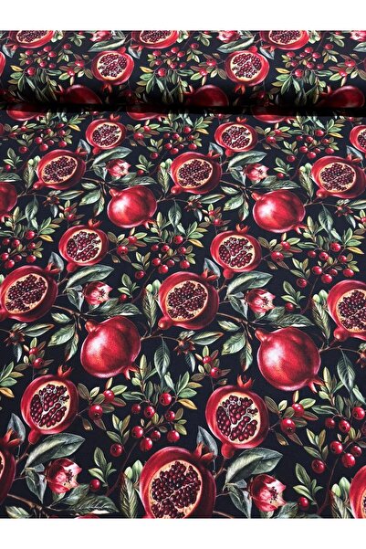 EKUMASCI Gece Nar Bahçesi Dijital Duck Keten - Perde ve Aksesuar - Su İtici -...