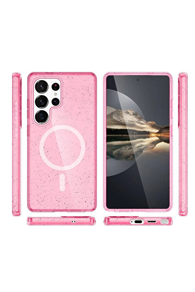 Fuchsia Samsung Galaxy S23 Ultra Case Star Magsafe Compatible Cover - Pink