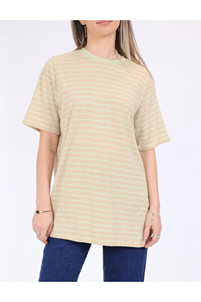 PIECES T-shirt, cream/green
