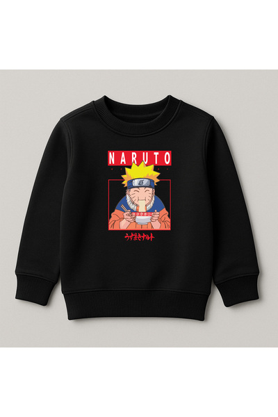 SVART WEAR سويت شيرت ناروتو مطبوع برقبة دائرية مصنوع من القطن بنسبة 100% للأطفال