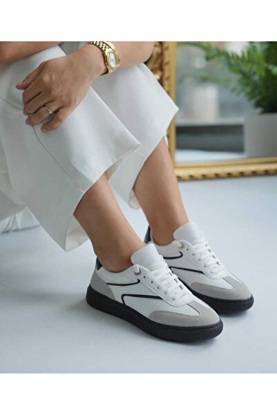 Luxenova alita1 beyaz siyah sneaker spor kadın ayakkapısı