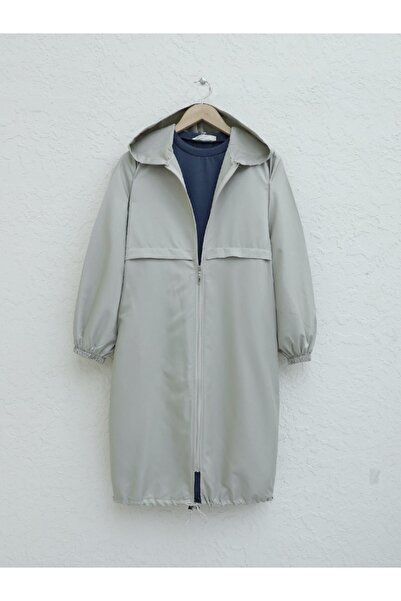 HİJABAYA Μακρύ αδιάβροχο με φερμουάρ και κουκούλα