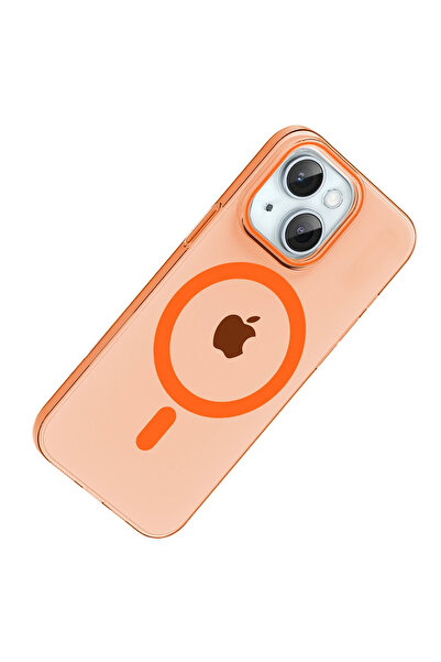Fuchsia Apple iPhone 14 Pc Blank Magsafe Compatible Cover - Orange