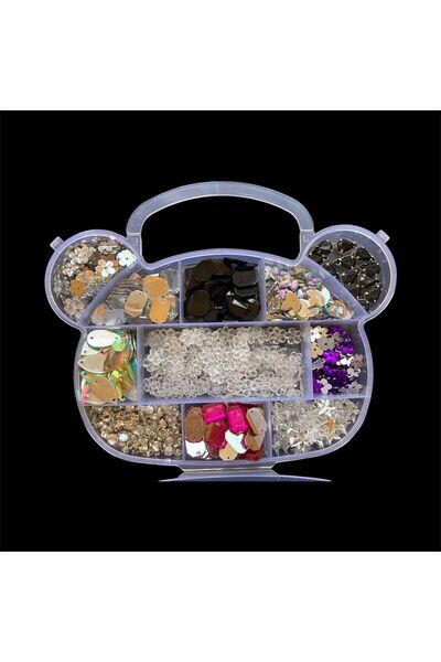 ramkovska مجموعة خرز حجري للتطريز في علبة مع دمية دب، لوازم صناعة المجوهرات، ...