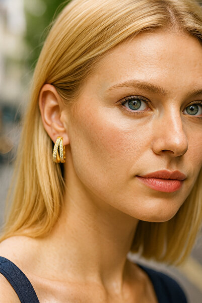 PaminBags Aksesuar Zircon Stone Hoop Earrings Lns0061