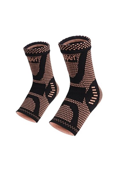 OEM Șosete compresive cu fir de cupru, negre/aurii, 1 pereche, pentru amelior...