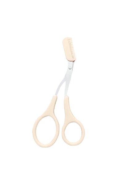 OEM Eyebrow Scissors with Comb and Eyelash Brush, Beige/Silver, Stainless Ste...