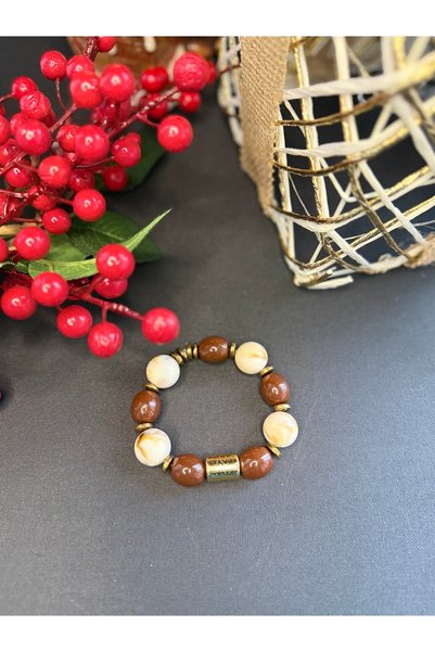 Limi Design Coffee Gold Bead Bracelet