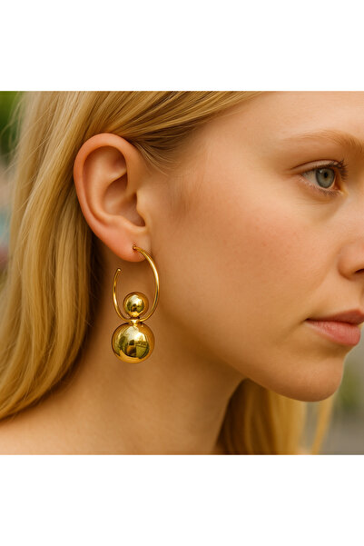 PaminBags Aksesuar Double Beaded Big Oval Earrings Lns0060