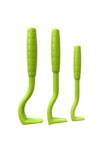Next ®   Set de 3 instrumente pentru îndepărtarea căpușelor, din plastic, verzi
