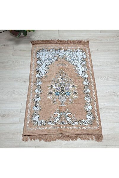Reiashn Camel-colored floral prayer rug