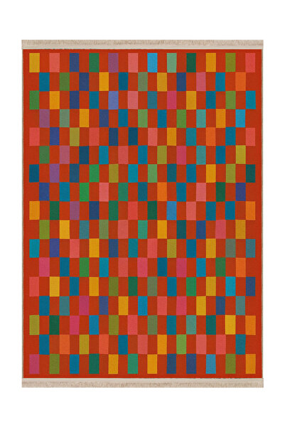 Rugs Modern Halı MOSSO Πολύχρωμο Υφαντό Χαλί με Γεωμετρικά Σχέδια, Μοντέρνο Δ...