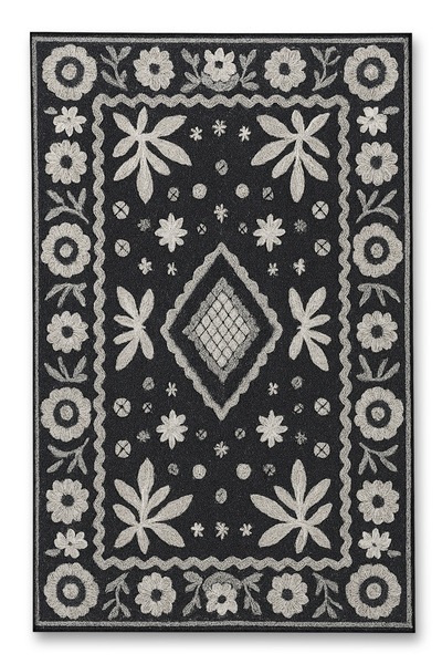 Rugs Modern Halı سجادة ديكور حديثة من MOSSO ذات لون رمادي بنمط الزهور والبقلا...