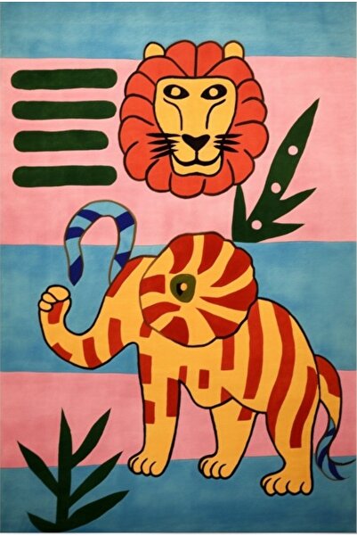 Rugs Modern Halı Συλλογή Dido Μπλε Ροζ Θέμα Μοντέρνο Διακοσμητικό Χαλί με Μοτ...