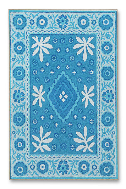 Rugs Modern Halı MOSSO Μοντέρνο Διακοσμητικό Χαλί με Μπλε Θέμα, Υφαντό Σχέδιο...