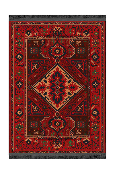 Rugs Modern Halı سجادة موسو زخرفية عتيقة بنمط عرقي منسوجة بألوان أحمر وأسود، ...