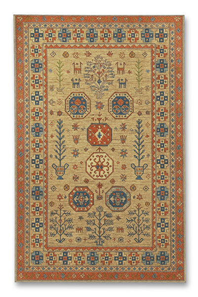 Rugs Modern Halı سجادة MOSSO ذات اللون البيج ذات النمط التقليدي المنسوجة ذات ...