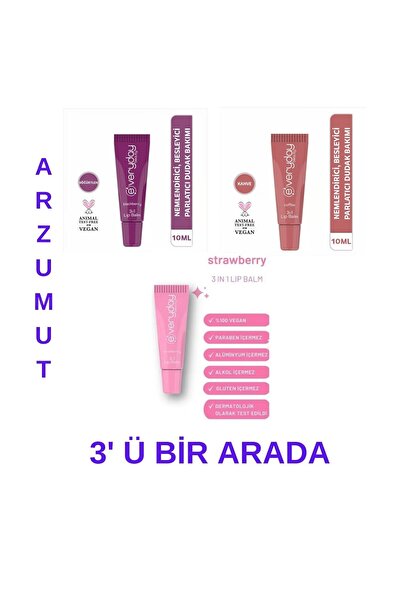 EVERDAY Everyday Beauty 3 Etkili Dudak Bakım Lip Balmı 3 ü Bir Arada Böğürtle...
