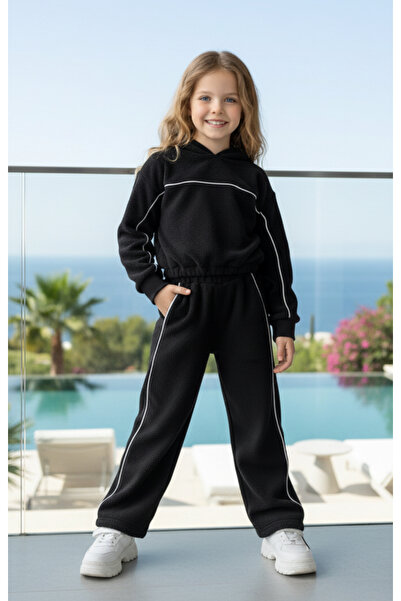 Calisa Winter Girl's Hooded Fleece Tracksuit Set