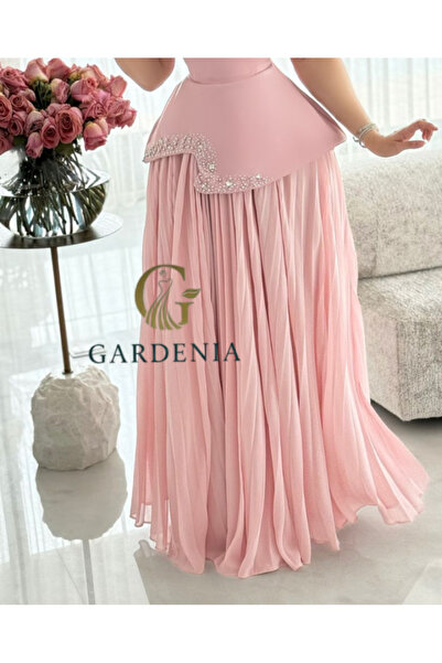 GARDENİA Peplum Cut Embroidered Dress