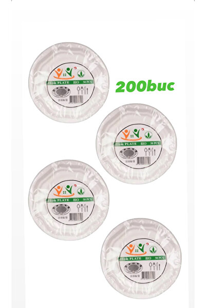 zirius Bio Plates 21 cm – Set of 200 Pieces (4×50), Eco-Friendly, Resistant, ...