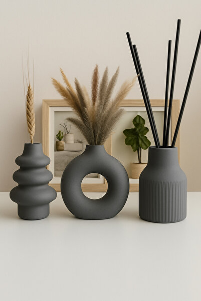 Minima Art Studio 3lü 11 Cm Minimalist İskandinav Tarzı Bohem Vazo Hediyelik Pinterest Pampas Vazosu Set Vazo