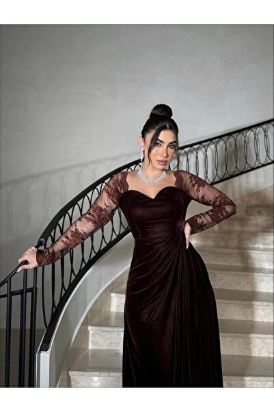 Thara Elegant brown evening dress