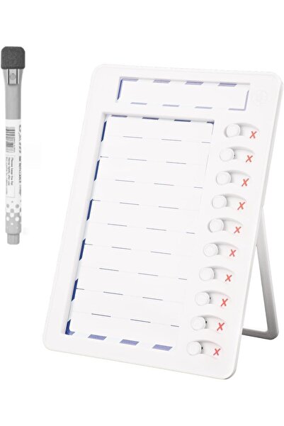 Defsedar Magnetic Sliding Task List Board with Stand and Hanging Slot