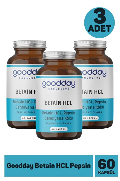 ASFSTORE Goodday Betain HCL Pepsin 60 Kapsül 3 Adet