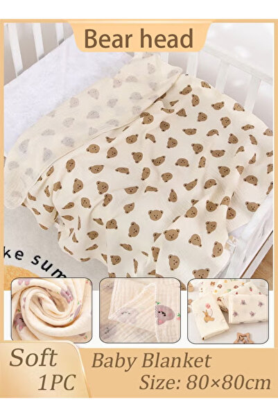 Generic Double-layer gauze baby blanket, cotton swaddle, soft and silky gauze