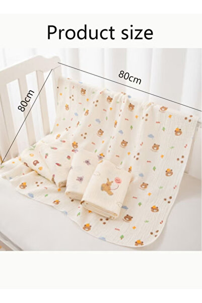 Generic Double-layer gauze baby blanket, cotton swaddle, soft and silky gauze