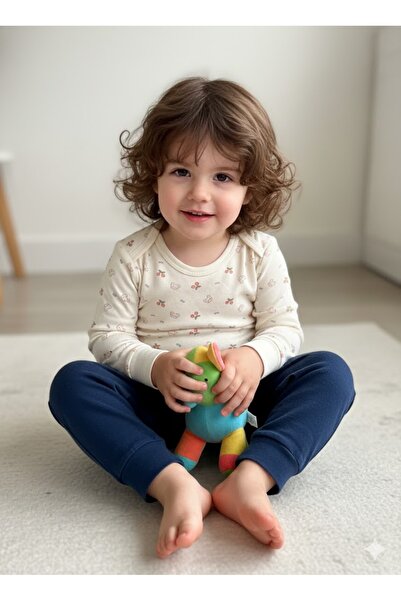 Şimo Butik Girl Boy Child Baby Long Sleeve Snap Fastener Bodysuit-Badi 100% O...