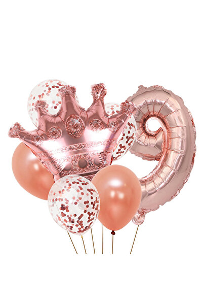 Generic مجموعة من 8 قطع لحفلات أعياد الميلاد من الأول إلى التاسع، بالونات من ...