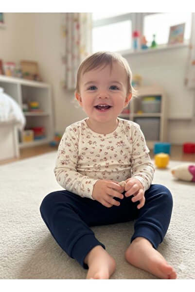 Şimo Butik Girl Boy Child Baby Long Sleeve Snap Fastener Bodysuit-Badi 100% O...