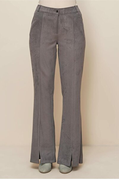 Alvina Slit Detail Suede Pants 70904