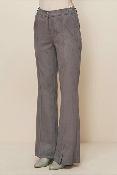 Alvina Slit Detail Suede Pants 70904