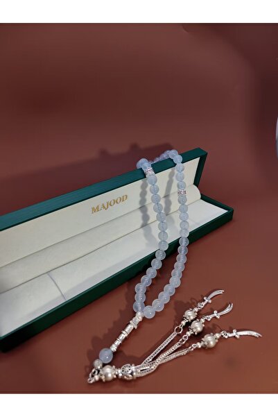 MAJOOD 45 Real Aquamarine Prayer Beads/Tasbih/8MM/For Men And Women