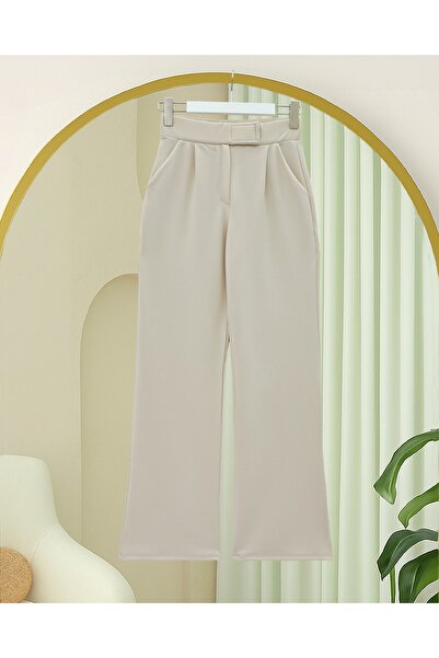 HİJABAYA Μέση Velcro Λεπτομέρεια Pipe Leg Fabric Pantalon