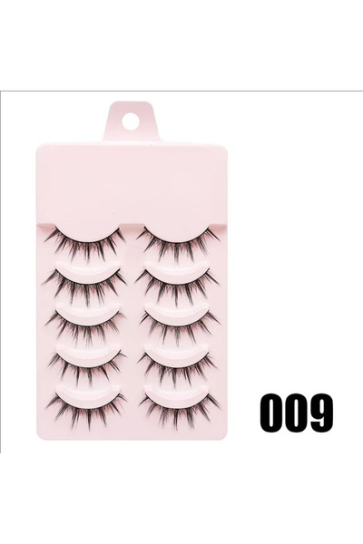 Choice17 009 MJ 5 أزواج من المكياج الطبيعي، مكياج يومي، رموش صناعية، ذيل سمكة مجزأة