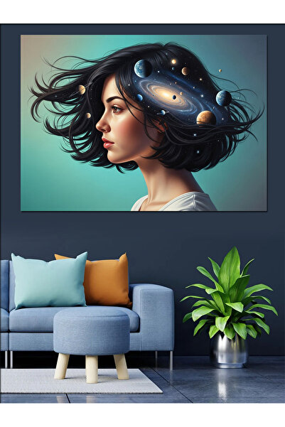 KanvasSepeti Space Thinker Υψηλής ποιότητας ελαιογραφία Με υφή Καμβάς ζωγραφι...