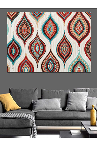 Artmeg Tapet cu model retro maro - Pânză decorativă - Tablou din lemn MDF