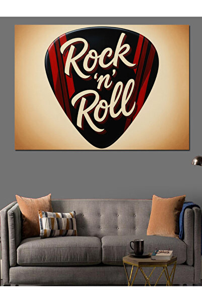 Artmeg Pânză decorativă cu text și pictură "Rock'N Roll" - Masă din lemn MDF