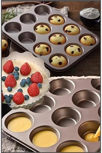 Yıldızan xesha Muffin Kalıbı 12 Bölmeli Tartolet Kalıbı 12 li Kek Kalıbı Çok ...